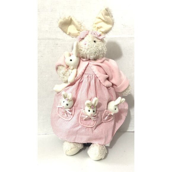 Terry's Village Easter Plush Mom Bunny & 4 Babies in Pink Pockets 20" - Picture 2 of 8